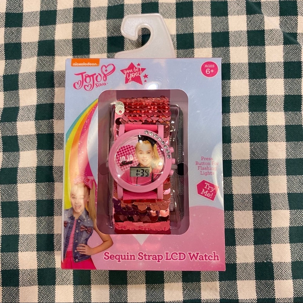 NWT JoJo Siwa Sequin Strap Flashing LCD Watch